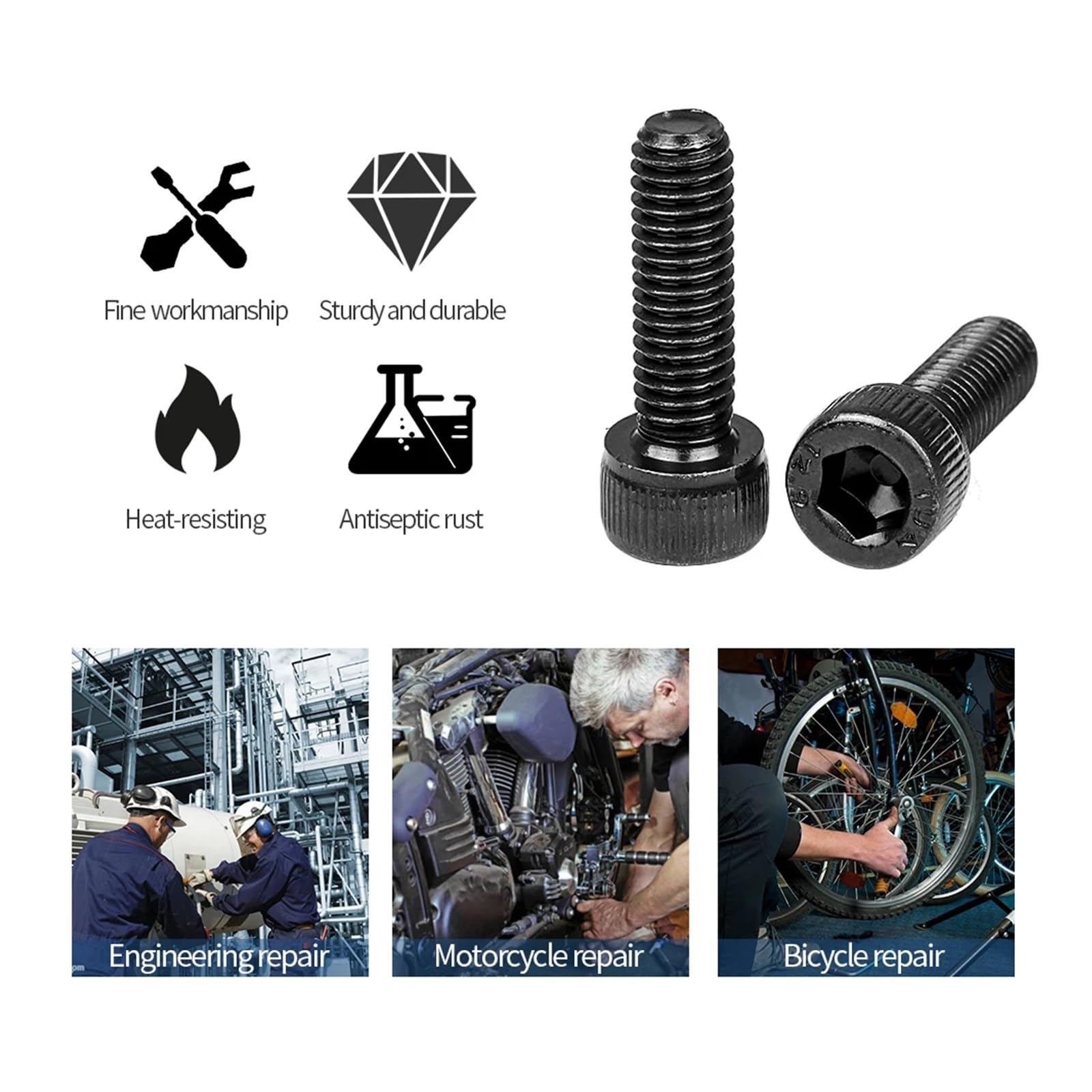 Set Viti Inox Grade 18-8 5 Viti A Testa Cilindrica Con Foro Esagonale ( Brugola) In Acciaio Inox - Misura 3/8-16 X 2-1/2 Pollici Viti Testa Cilindrica Acciaio Inox - Foto 6