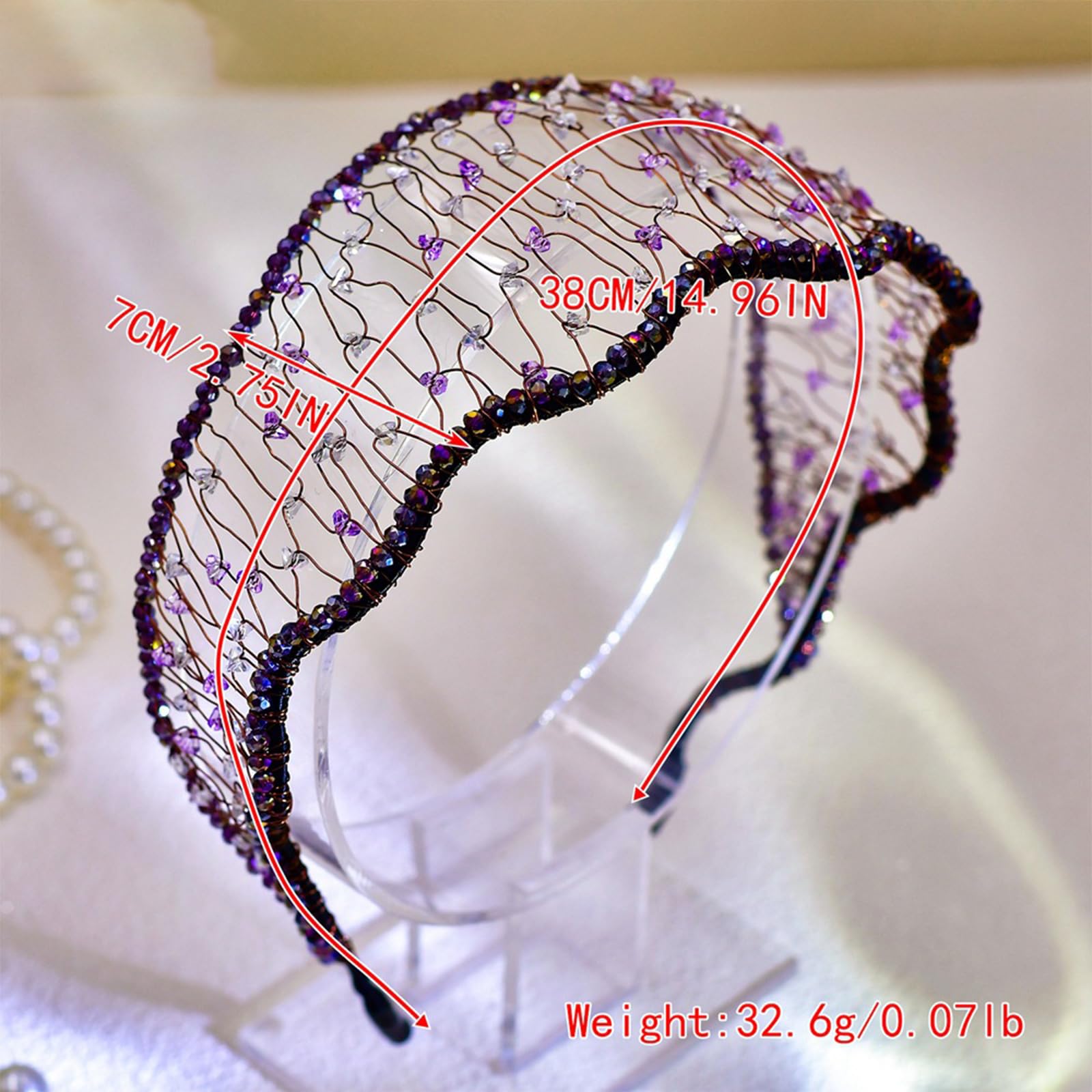 Diadema de cristal tejida de lujo para mujer, diadema estética para bodas, eventos formales, accesorios para el cabello, accesorios para el cabello para mujeres