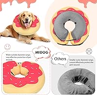 Vista 61 de MIDOG Inflatable Dog Cone Alternative for After Surgery - Soft Protective Donut Collar Prevents Licking, Comfortable Recovery E-Collar Alternative