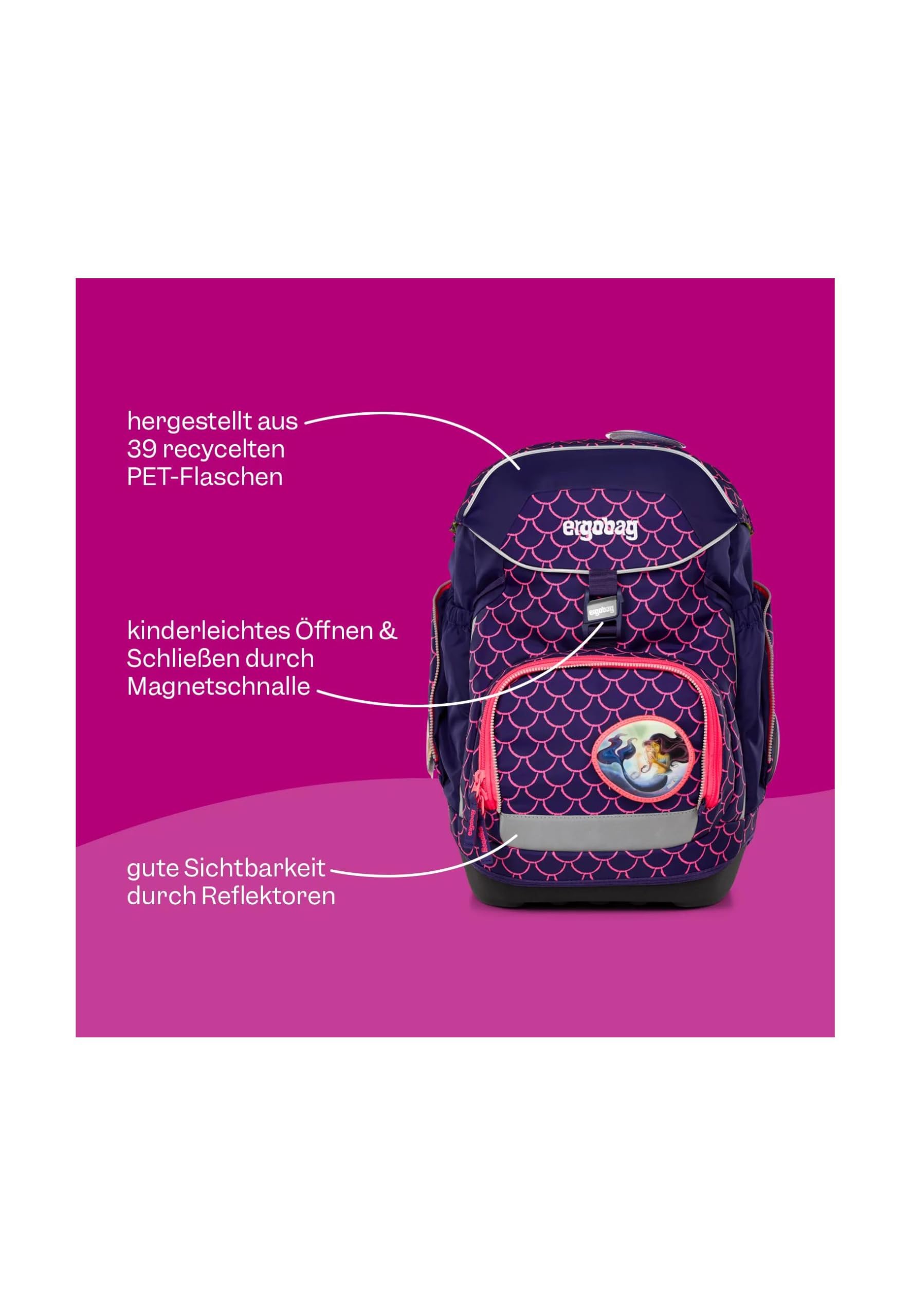 ergobag Schulranzen-Set Pack Set Bundle VerfolgBärjagd - Dunkelblau