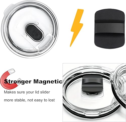 Miniatura 4 de Reemplazo magnético de tapa deslizante, bloque de empuje de repuesto magslider compatible con tapas YETI de 10 onzas, 14 onzas, 16 onzas, 20 onzas,