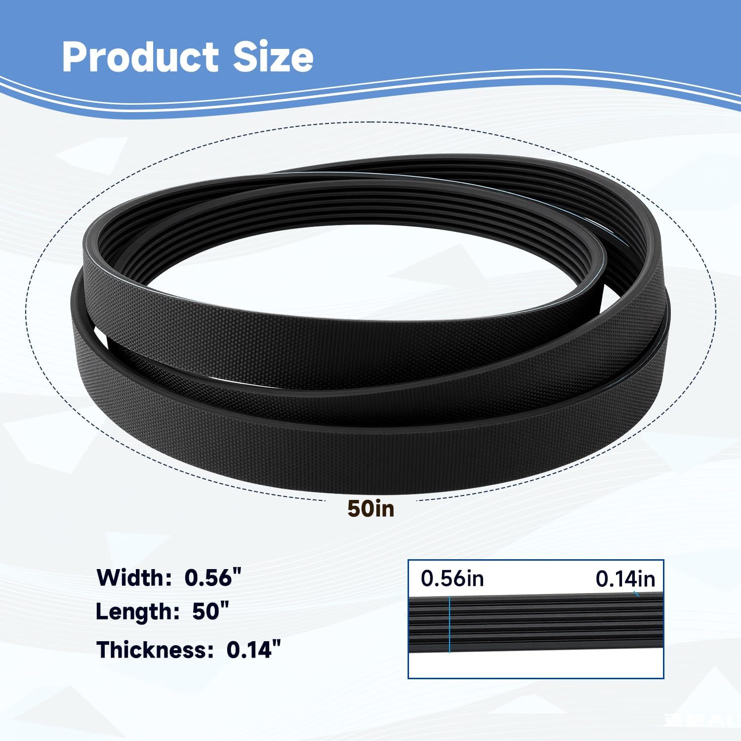 Air Compressor Drive Belt Poly-V Belt Compatible with Campbell Hausfeld Air Compressors Vertical Twin Compressor Pumps Replace#: BT004800AV BT-48