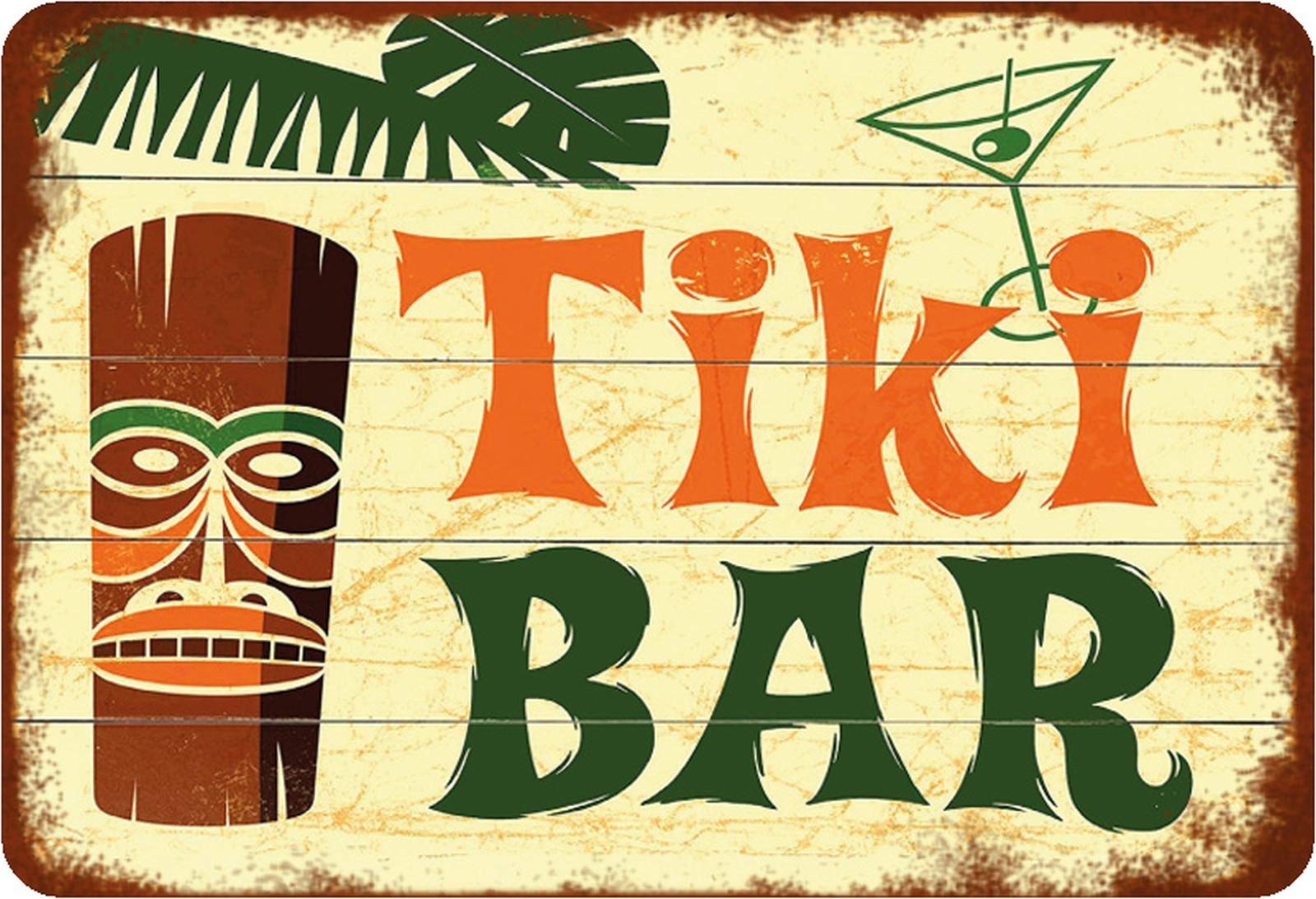 Schatmix blaszana tabliczka barowa Tiki Bar Hawaji metalowa tabliczka dekoracja ścienna 20 x 30 cm tin sign