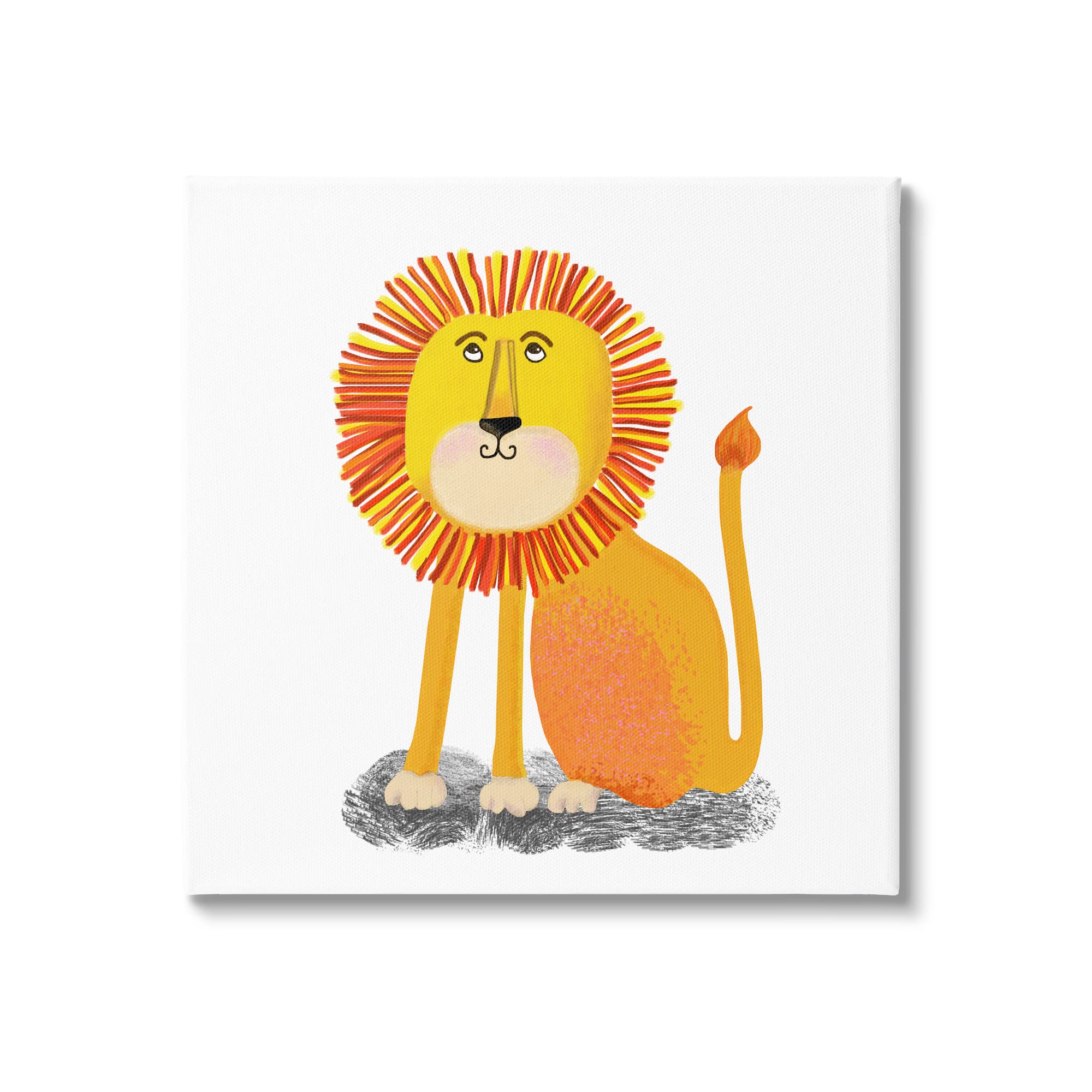 Playful Smiling Lion Sitting Quirky Orange Mane,Design by Lynnda Rakos