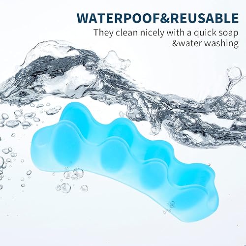 Miniatura 7 de Separadores de dedos 5 pares de espaciadores de dedos de gel suave para corregir juanetes estirador de dedos para aliviar terapéutico de la fascitis