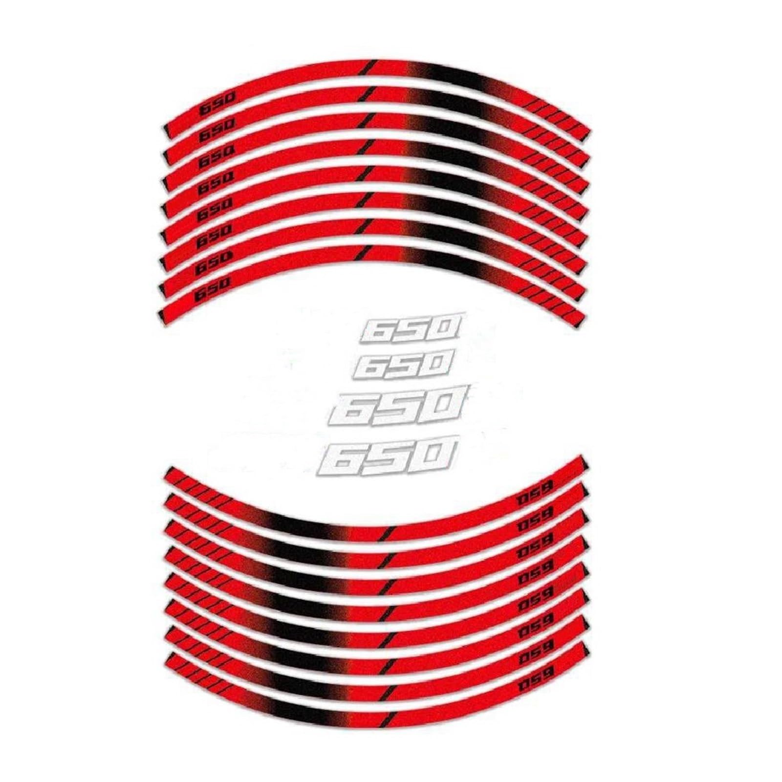 Rim Set Wheel Decal Motorcycle Sticker Reflective and Waterproof Decoration for CB650F CB 650F CBR650F(Style 1)