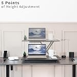 VIVO Ultra-Slim Single Top Height Adjustable Standing Desk Riser, Compact Sit Stand Desktop Converter for Monitor or Laptop, Black, DESK-V001J