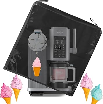 Ice Cream Machine Cover for Ninja NC701 NC501, Ice Cream Maker Dust Cover Made of Waterproof and Dust-Proof 600D Nylon, Frozen Dessert Maker Covers for Ninja NC701 Swirl by CREAMi Ice Cream
