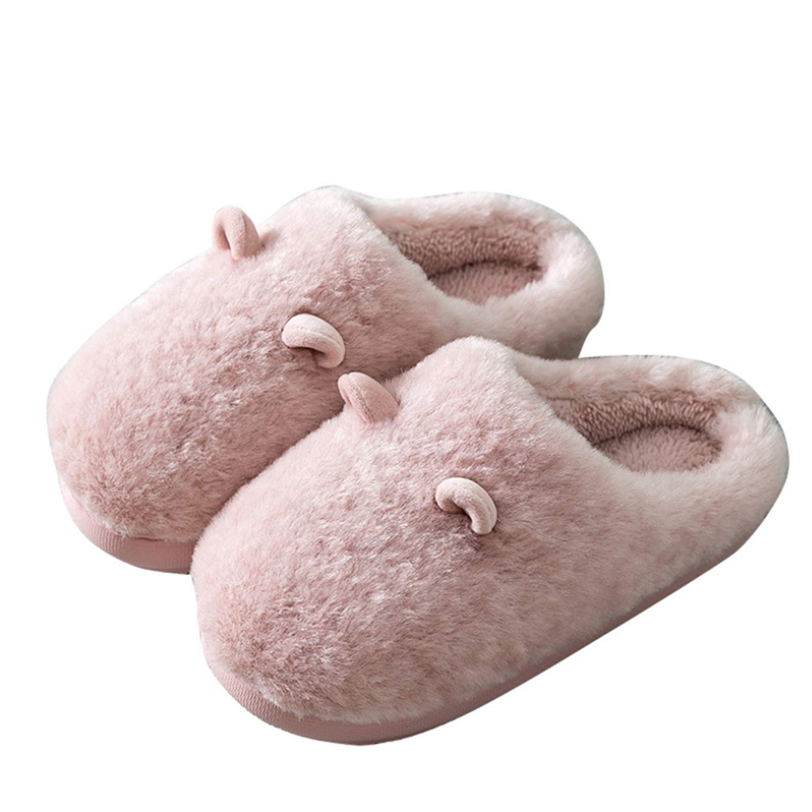 Cute Slippers Women Cozy Fluffy Memory Foam Non-Slip Indoor Outdoor Bedroom Warm Soft for Autumn And Winter Womens Ladies Shoes,36~37