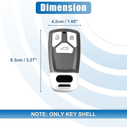 Miniatura 5 de X AUTOHAUX Funda de silicona inteligente para llavero Audi A7 Sportback 2019, protector de carcasa sin llave, color plateado