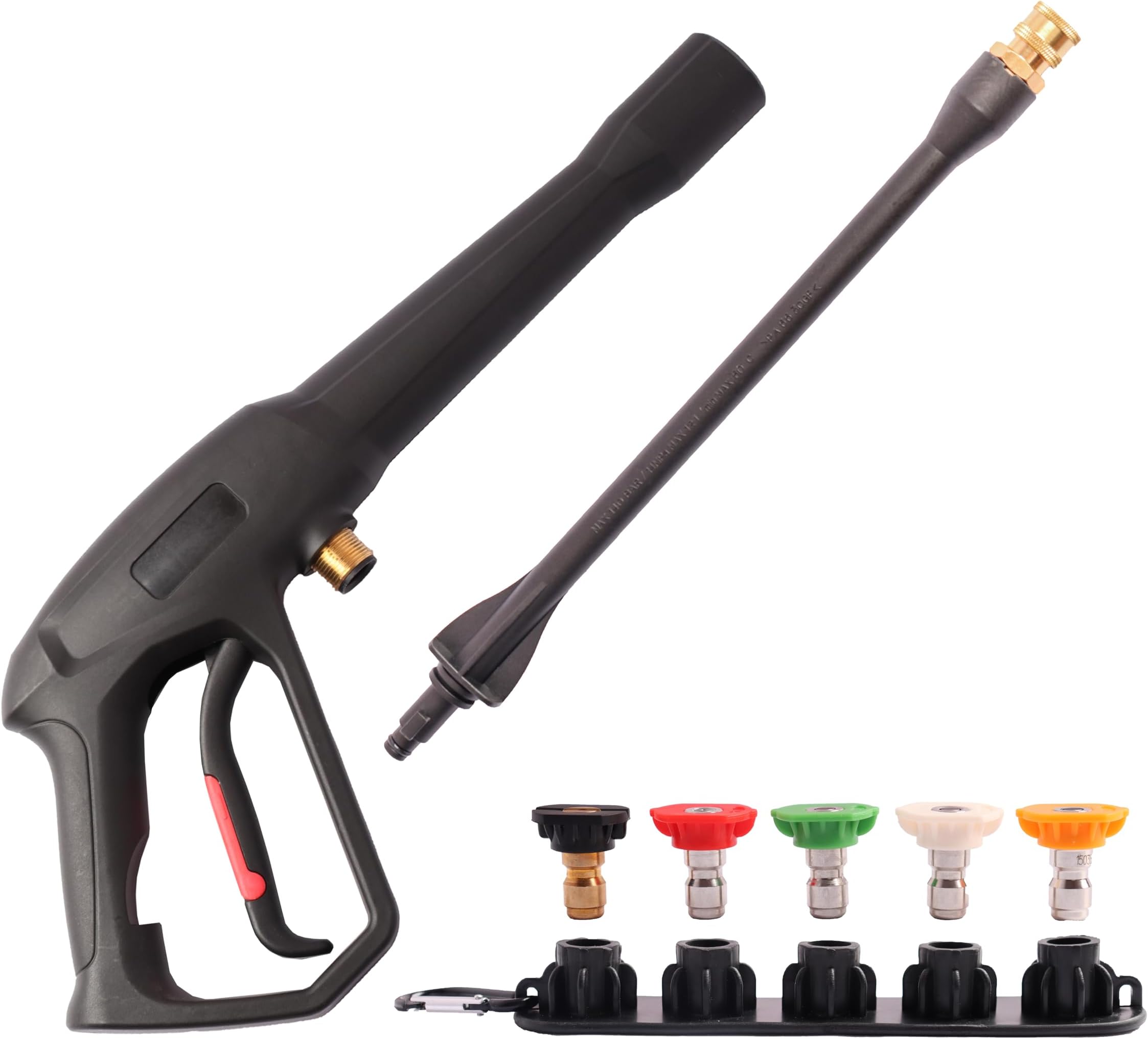 2000 PSI MAX High Pressure Washer Replacement Gun with Jet Wand and 5 Spray Nozzle Tips, Compatible with Karcher, Ryobi, Powerstroke Electric Power Washer