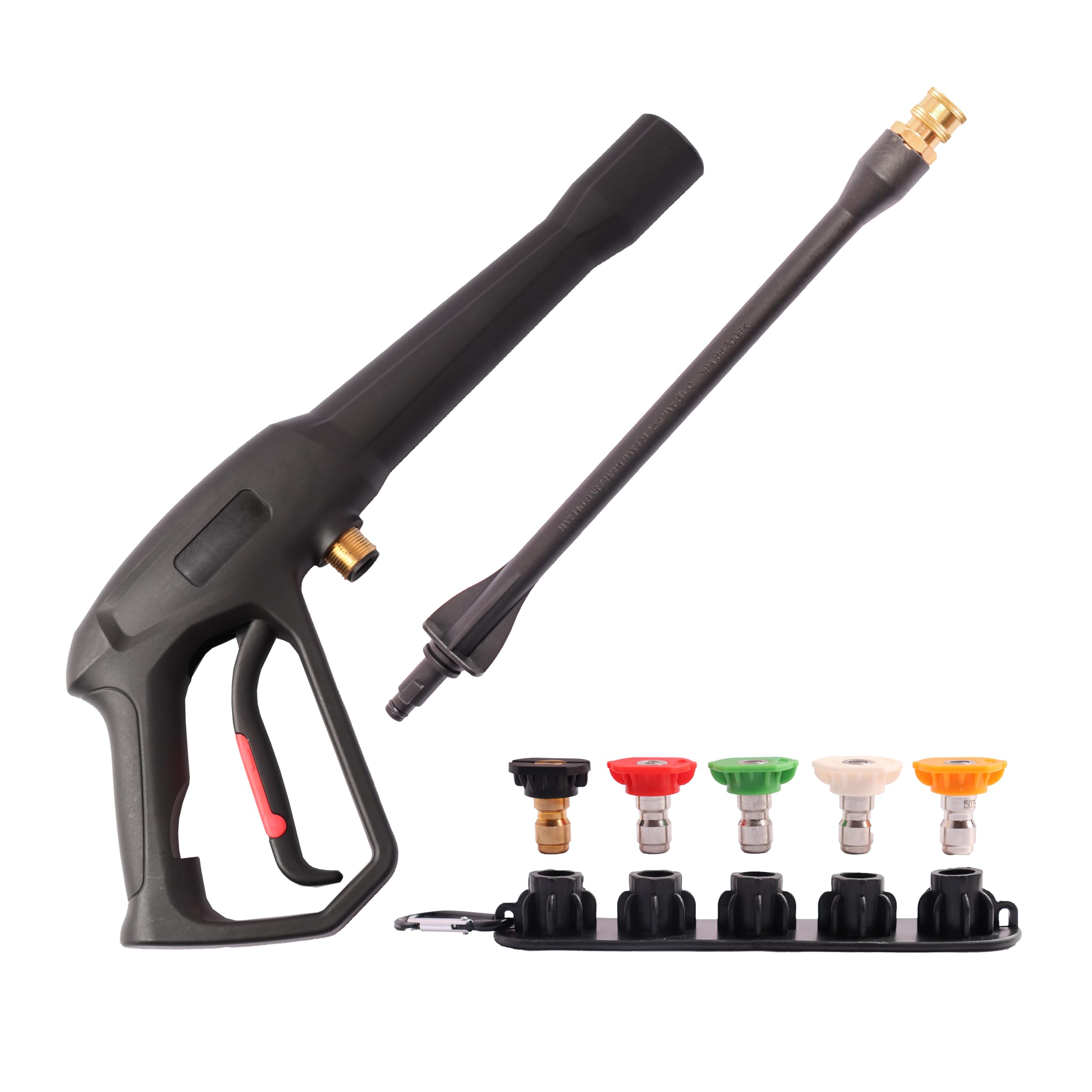 2000 PSI MAX High Pressure Washer Replacement Gun with Jet Wand and 5 Spray Nozzle Tips, Compatible with Karcher, Ryobi, Powerstroke Electric Power Washer
