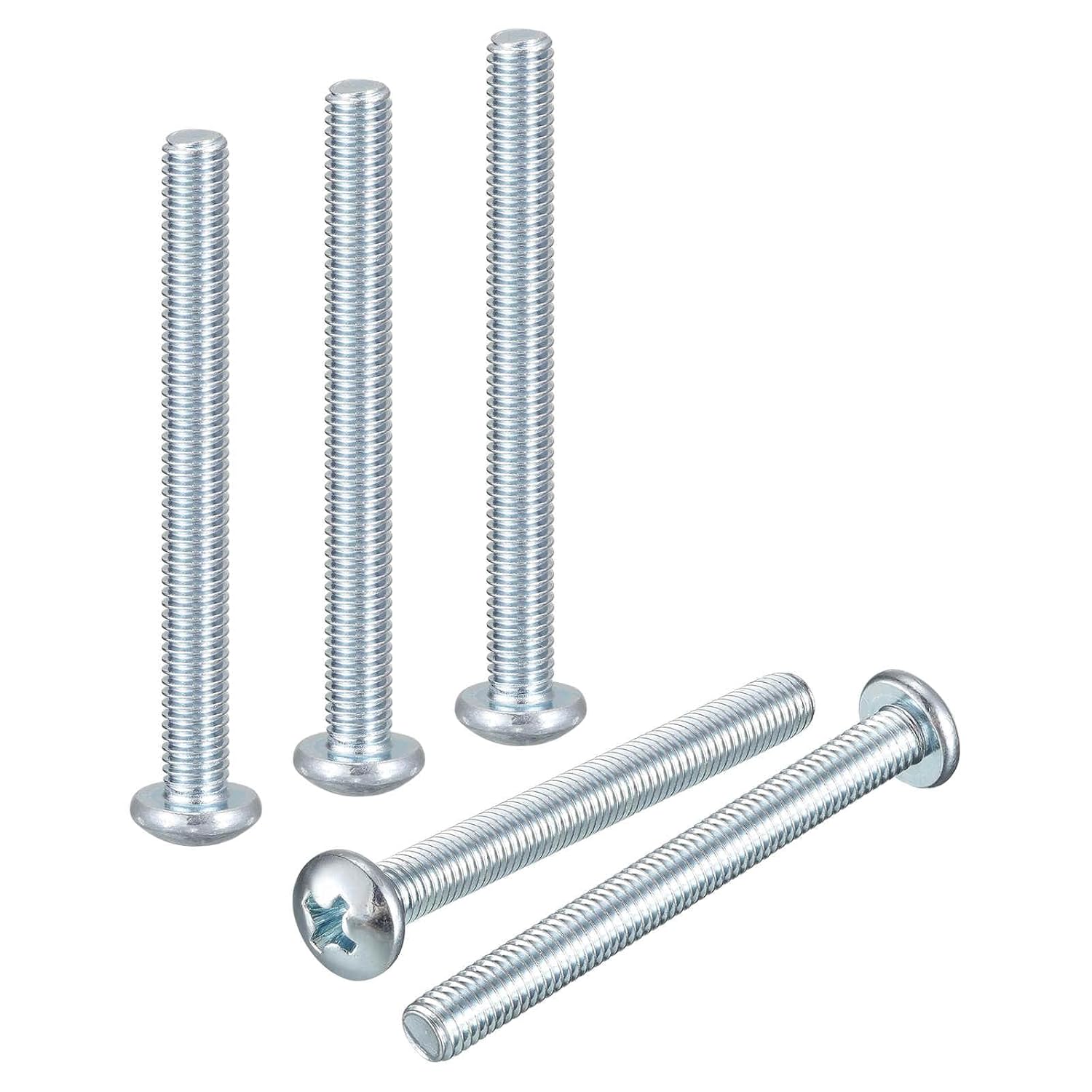 DTGN #10-24x2-1/2 Pan Head Machine Screws - 100pcs - Good for Machinery - Carbon Steel Phillips Machine Screws Bolts - Zinc Coated