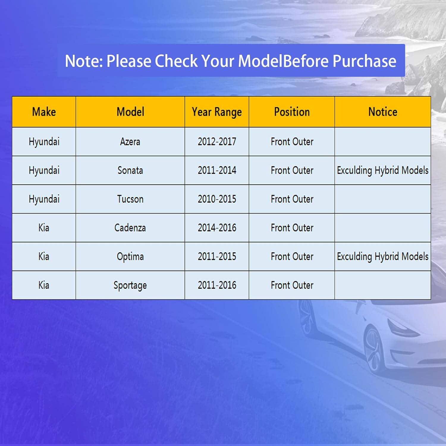CYYDE 2Pcs Front Outer Tie Rod Ends ES800717 ES800718 for Kia Sportage 2011-2016, Optima 2011-2015, Cadenza 2014-2016, for Hyundai Azera 2012-2017, Sonata 2011-2014, Tucson 2010-2015