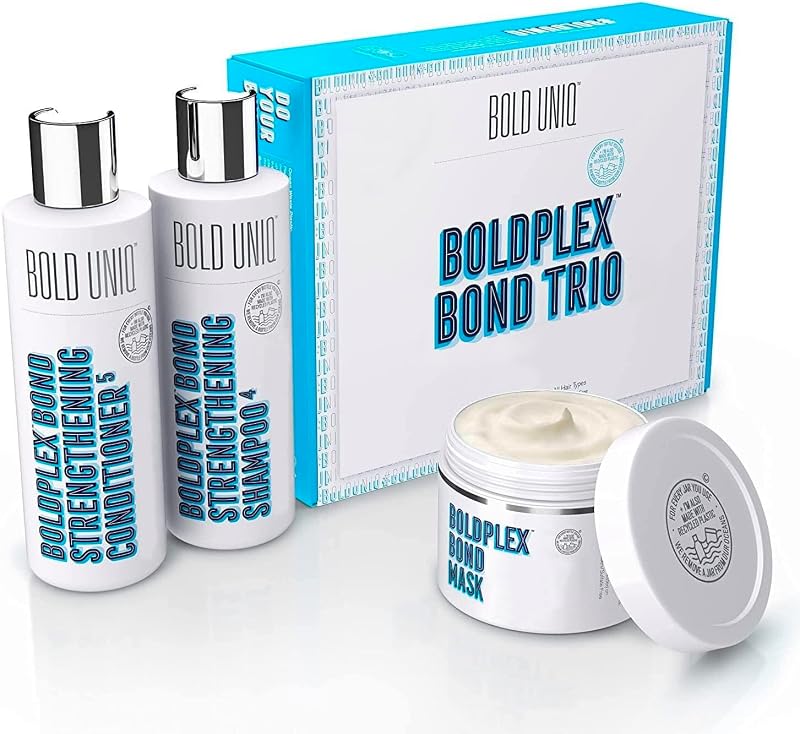 Boldplex 3, 4 & 5 Bond Restore Treatment, Shampoo & Conditioner Trio Gift Set - Hydrating Protein Formula, Strengthens Dry & Damaged Hair, Repairs Breakages & Split Ends. Vegan & Cruelty Free.