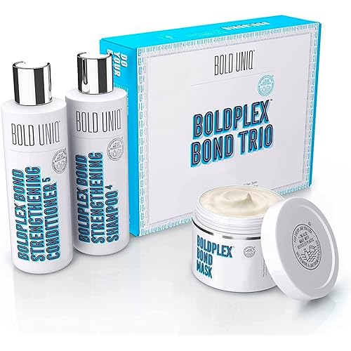 Boldplex 3, 4 & 5 Bond Restore Treatment, Shampoo & Conditioner Trio Gift Set - Hydrating Protein Formula, Strengthens Dry & Damaged Hair, Repairs Breakages & Split Ends. Vegan & Cruelty Free.