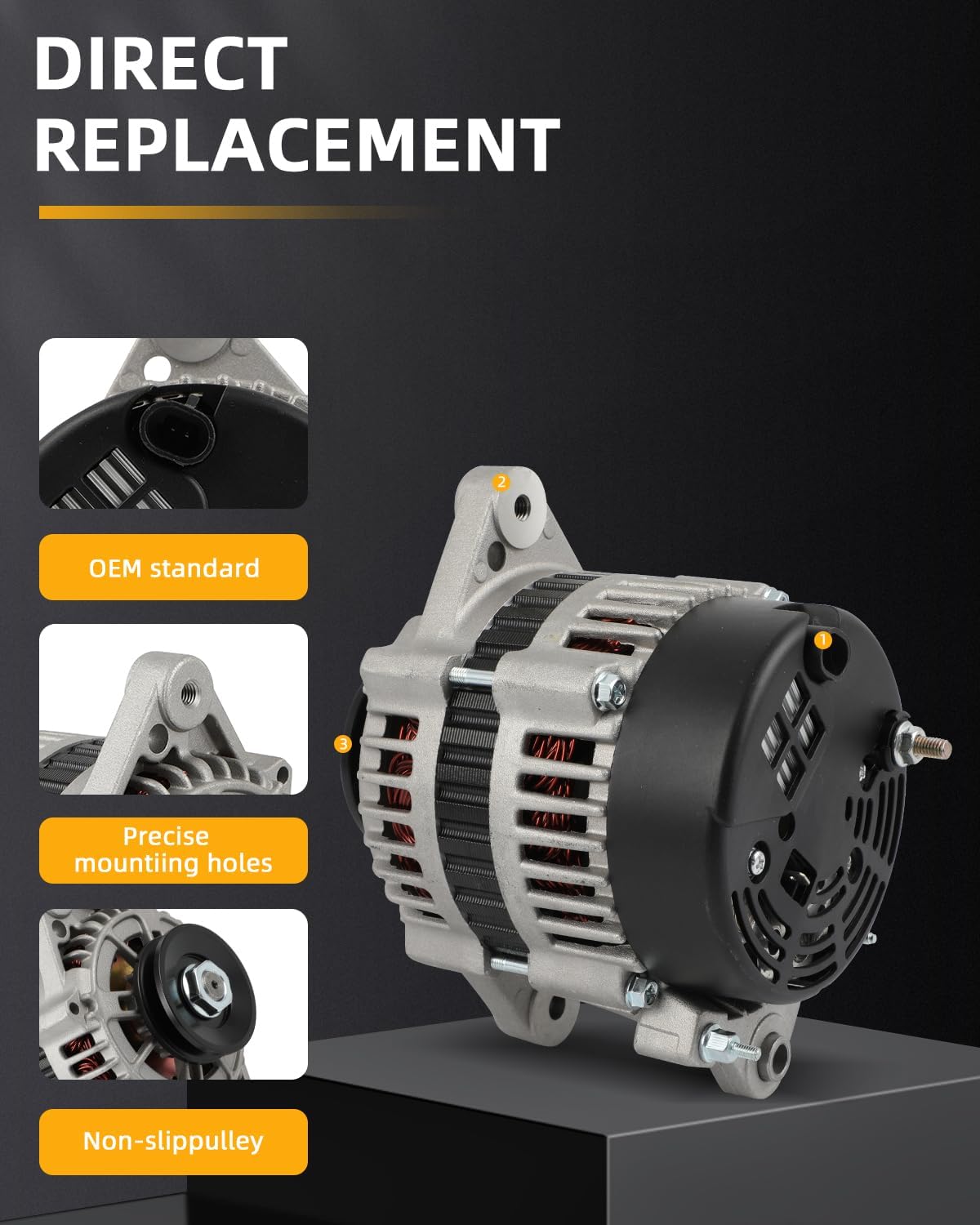 OCPTY 8465 70Amp Alternator for Mercruiser 3.0L 3.0LX & Model 900Sc, Replaces 862030 & 862030-1, 12V Marine Automotive Replacement