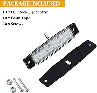 Vista 8 de PSEQT 10 unidades de luces LED de tira de roca para auto, luces de rueda de bajo brillo, kits de iluminación para guardabarros, impermeables