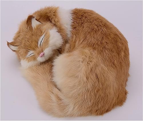Miniatura 5 de Tiny Heart Juguete de peluche de gato naranja de simulación, 8.26 pulgadas, súper lindo gato naranja realista, juguetes de peluche para niños,