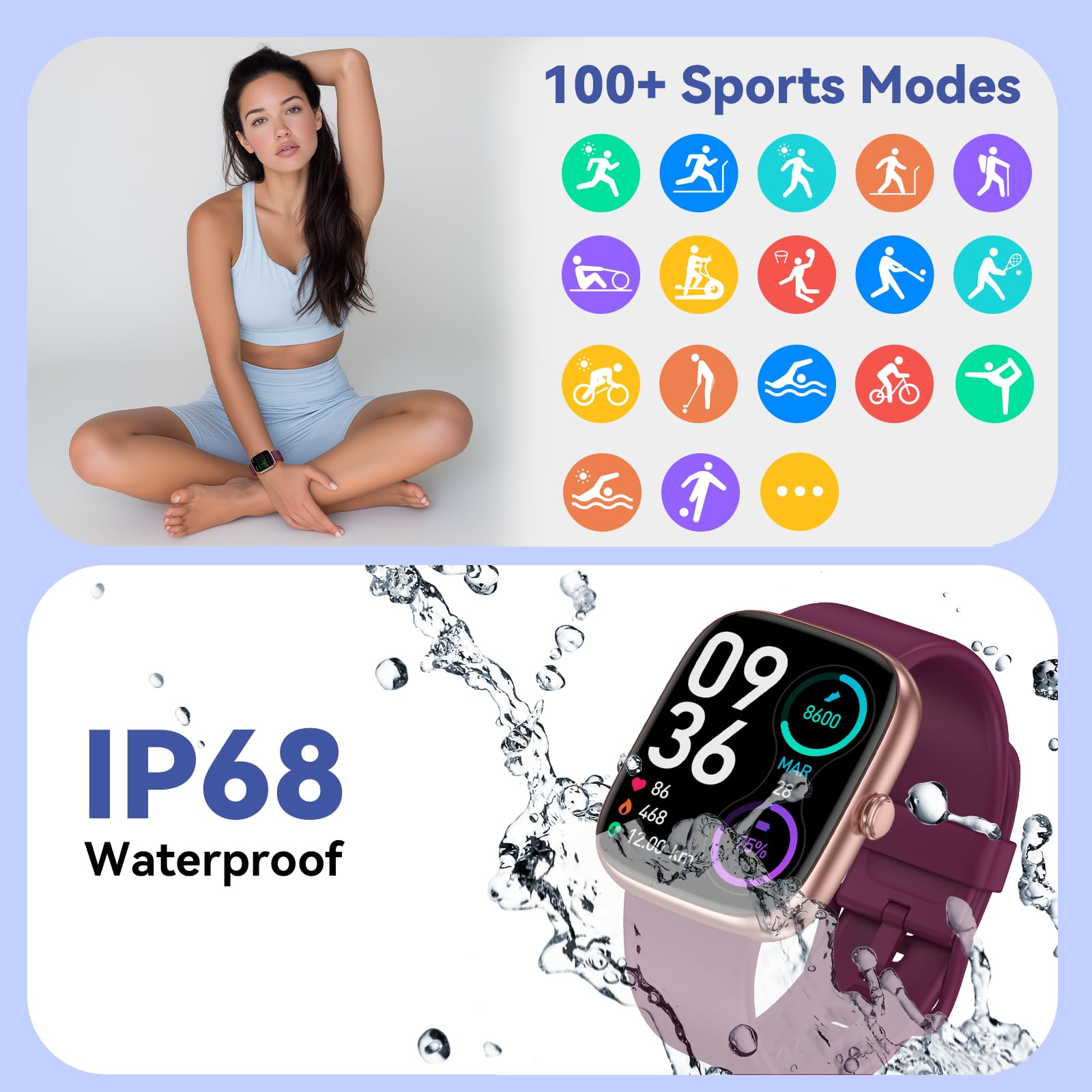 DAVIKO Pedometer Watch No APP/Phone Required, 1.83" Display Smart Watches with Pedometer, Calories & Step Counter, Waterproof Fitness Tracker with Heart Rate/Sleep Monitor for Men Women