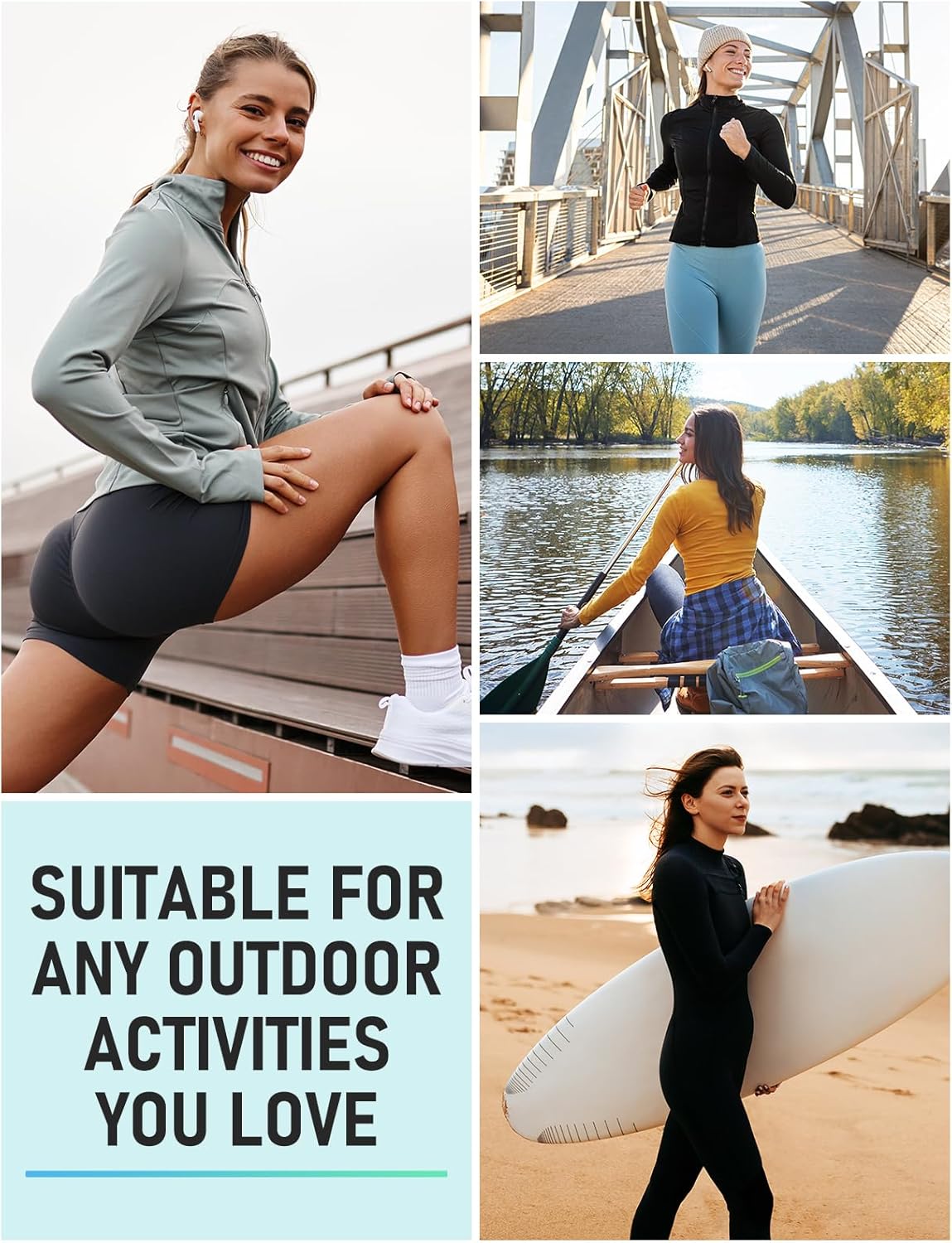 Women's 1/4 Zip Shirts with Zip Pockets UPF 50+ Sun Protection Pullover Long Sleeve Quick Dry Swim Shirt - Image 6