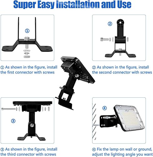 Miniatura 5 de DragonLight Luz de inundación LED de 300 W, luz LED súper brillante para estadio al aire libre (equivalente a 2500 W) 45,000 lm 5000 K luz diurna