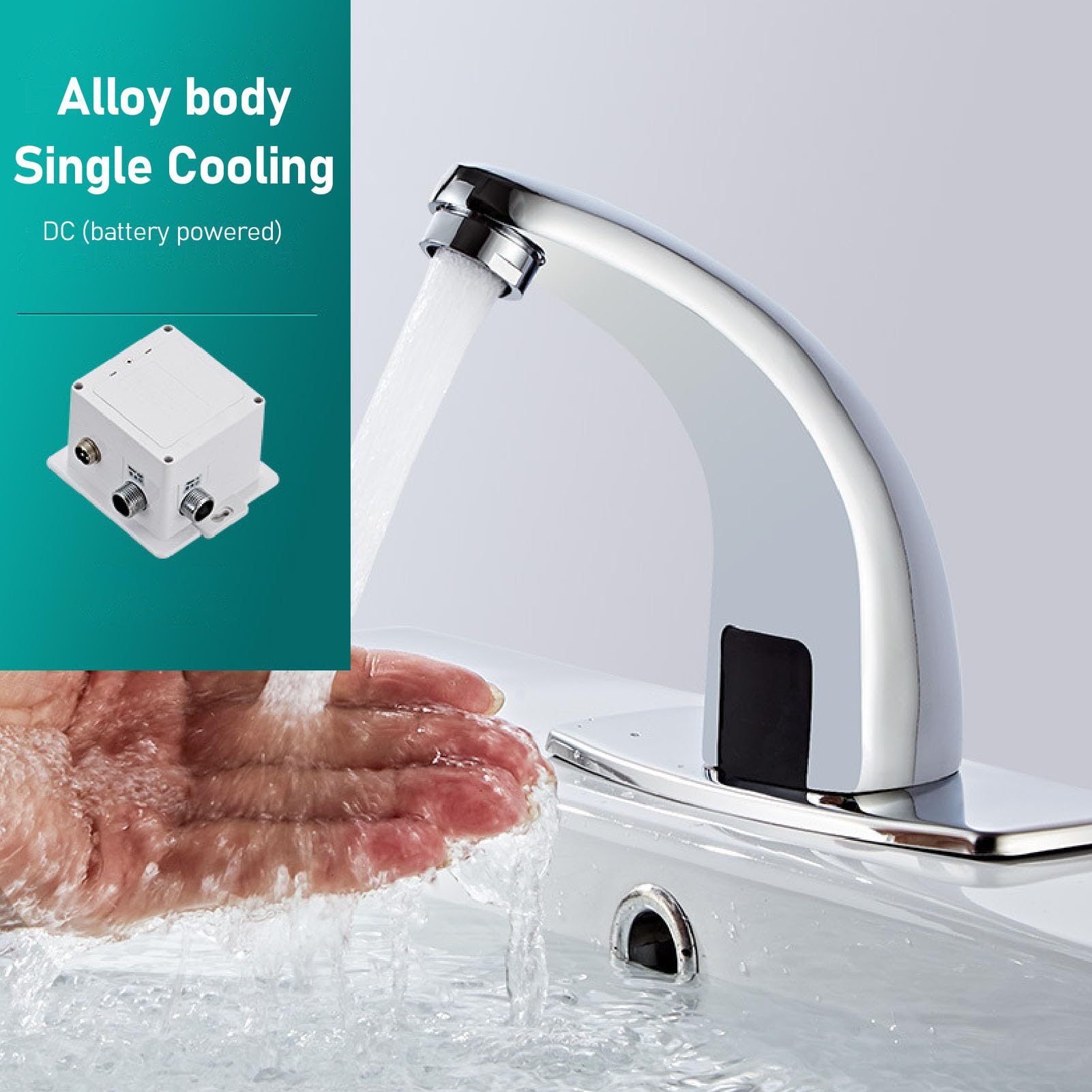 Marhynchus Grifo con Sensor, Sensor de Movimiento Manos Libres sin, Grifo para Lavabo de Baño con Detección Infrarroja, Distancia de Detección de 15-20cm