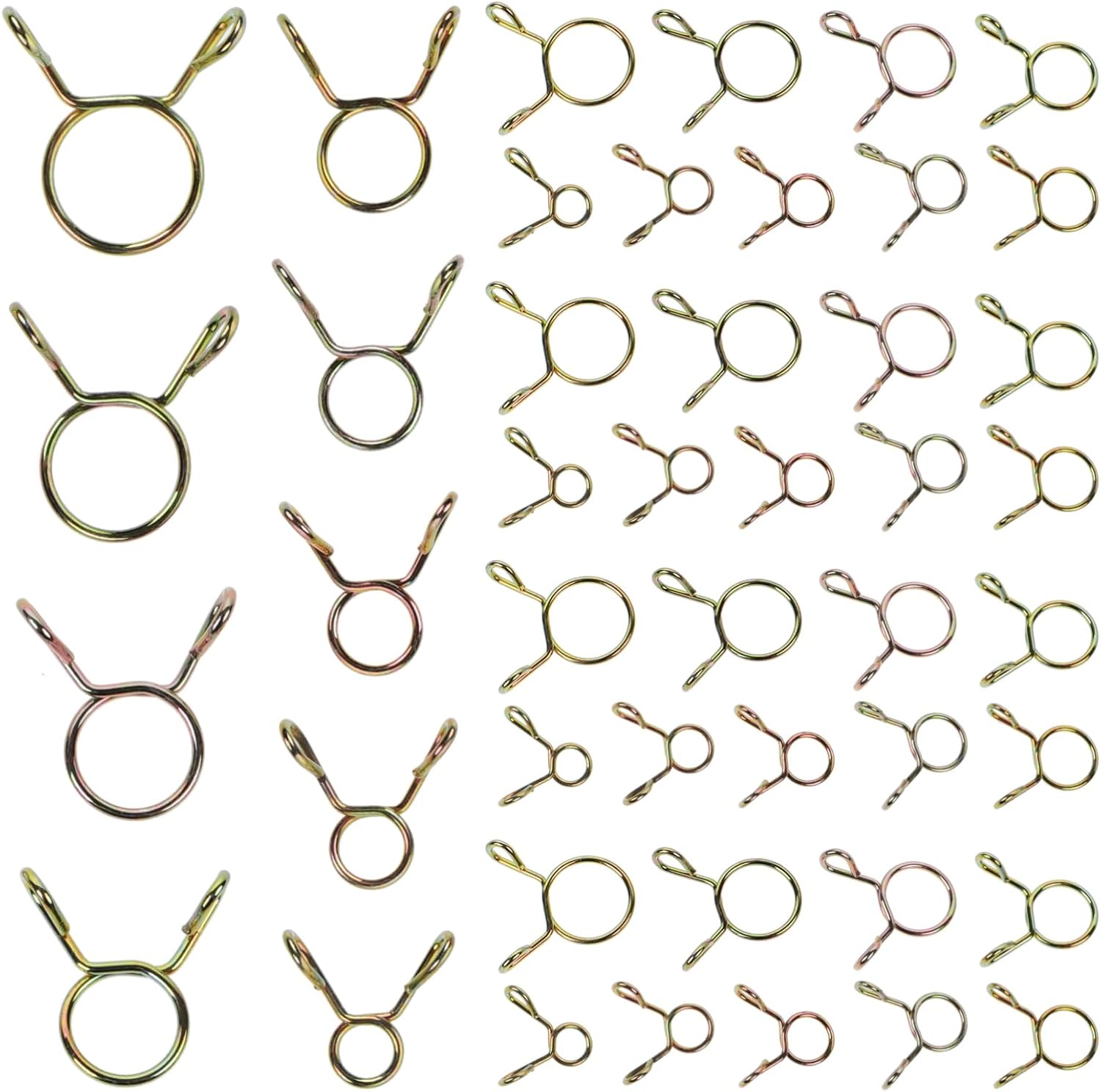 90pcs Car Fuel Hose Heavy Duty Spring Hose Clips Auto Tubing Clamps Replacement Tube for 5mm-13mm