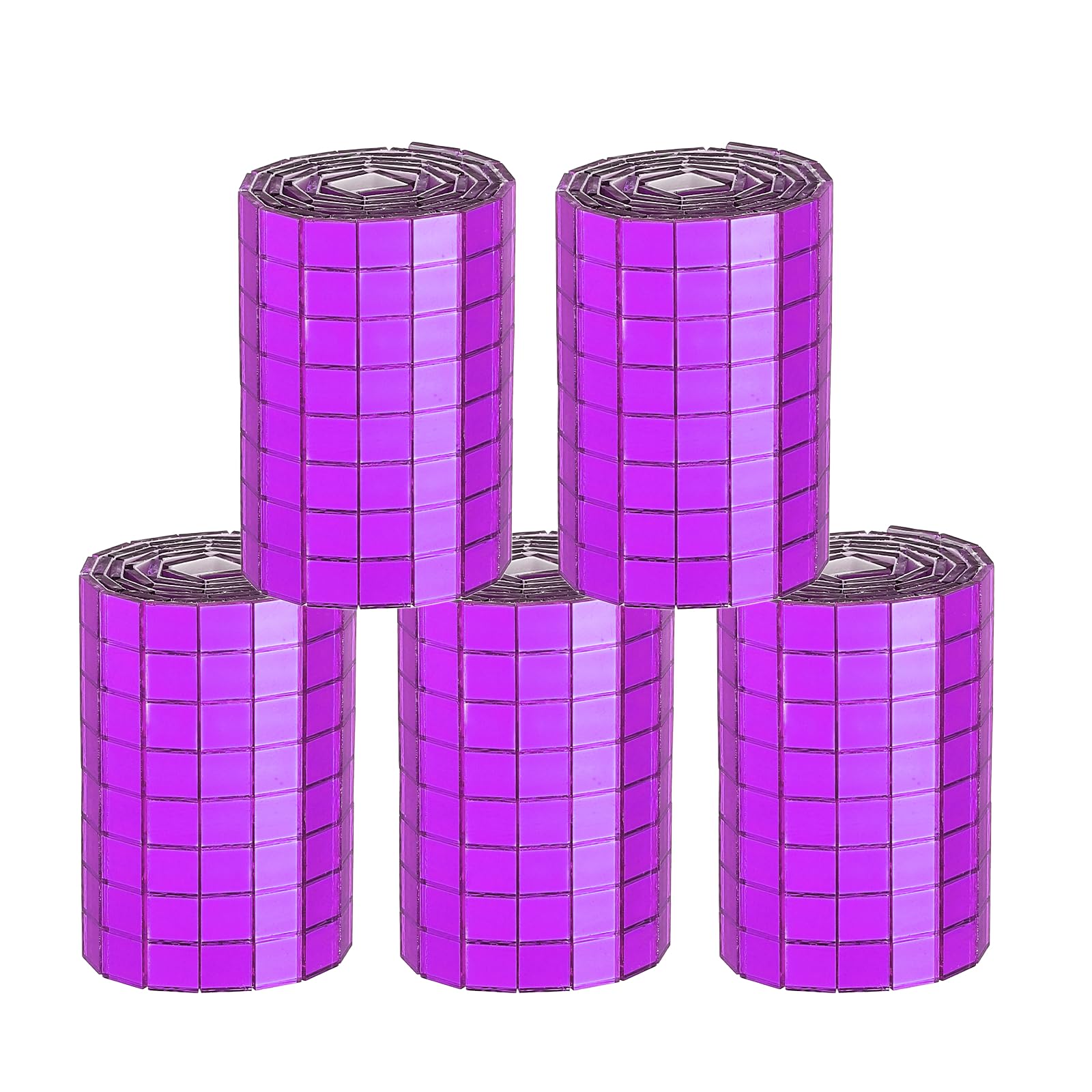sourcing map 2400 Pcs Mirror Mosaic Tiles 5 x 5 mm Square Glass Self-Adhesive Disco Ball Mirror Tiles Sticker for DIY Craft Decoration Art Collage Card Making, Purple โ image 1