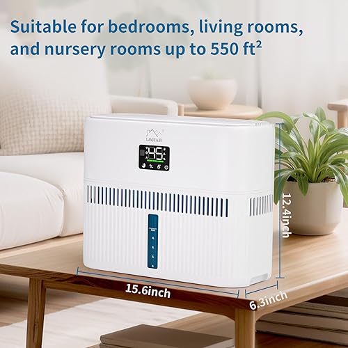 Miniatura 6 de Humidificadores evaporativos inteligentes para dormitorio, sala de estar, guardería, habitación grande de hasta 550 pies cuadrados, tanque de 5 L,