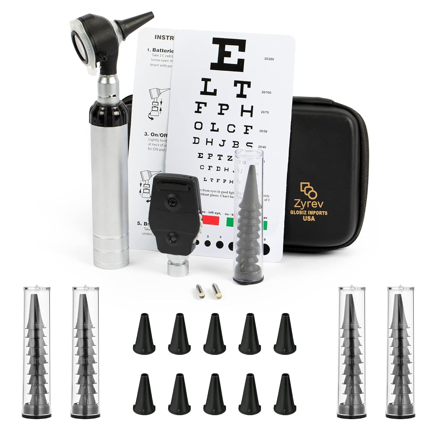 Zyrev MultiFunction Otoscope/Oph. Set with 50 Extra