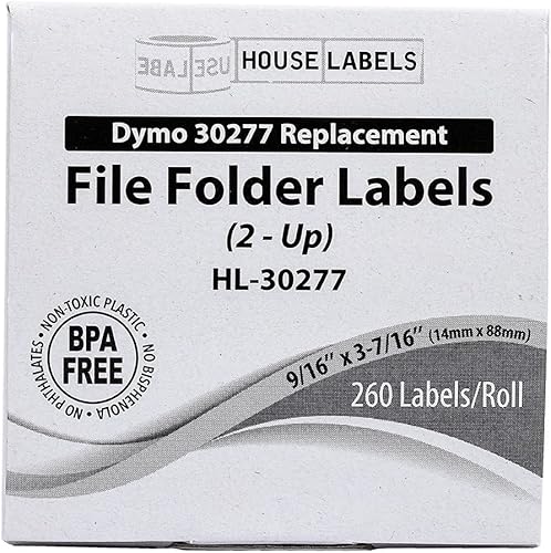 Miniatura 7 de HOUSELABELS DYMO 30277 - Etiquetas para carpetas de archivos compatibles (916 x 3-716 pulgadas 2 en adelante), adhesivo permanente fuerte,
