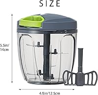 Vista 7 de Ourokhome Manual Food Processor Vegetable Chopper, Portable Hand Pull String Garlic Mincer Onion Cutter for Veggies, Ginger, Fruits, Nuts, Herbs