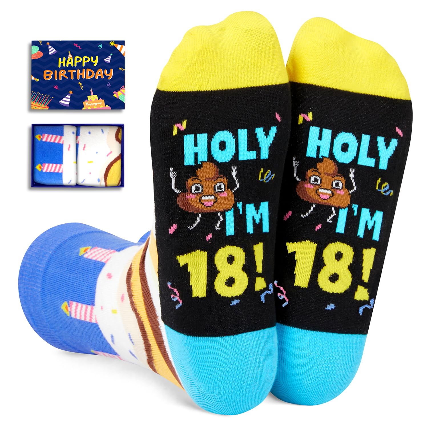 HAPPYPOP Birthday Gift Ideas Socks - Birthday Gifts Funny Socks for 13-19 Year Old Teens