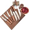 SurLaz Fruit Vegetable Bread Knife Set 7 Piece Handmade Wooden Handle