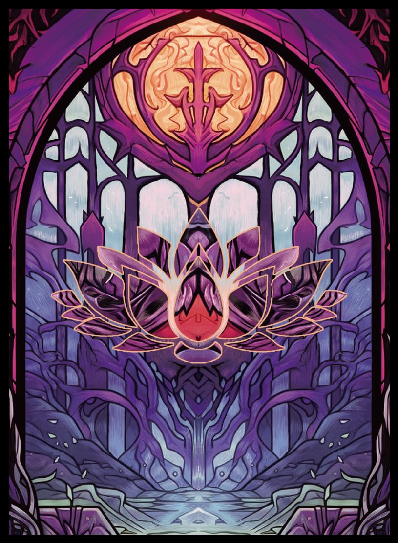 UAONO Printing Card Sleeves 100pcs, Standard Card Sleeves for MTG Matte Art Texture, Upgraded Tear-Resistant Protect Your Trading Collectible Cards(Violet Lotus) โ image 1