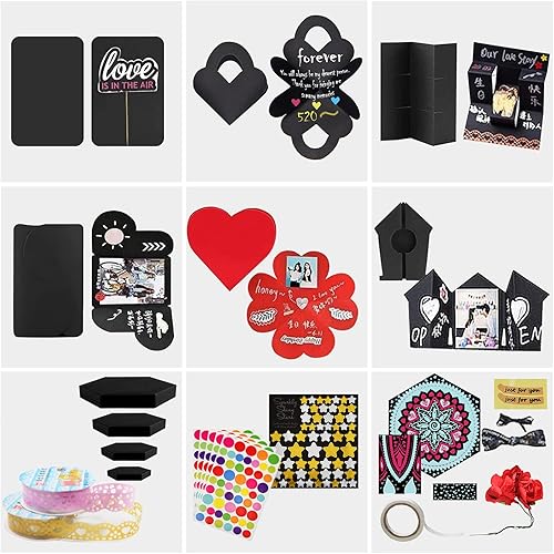 Miniatura 2 de Wanateber Caja de Explosión de Fotos Divertida DIY - Caja de Regalo de Explosión DIY Creativa, Caja de Pegatinas de Fotos Ensamblada Hecha a Mano
