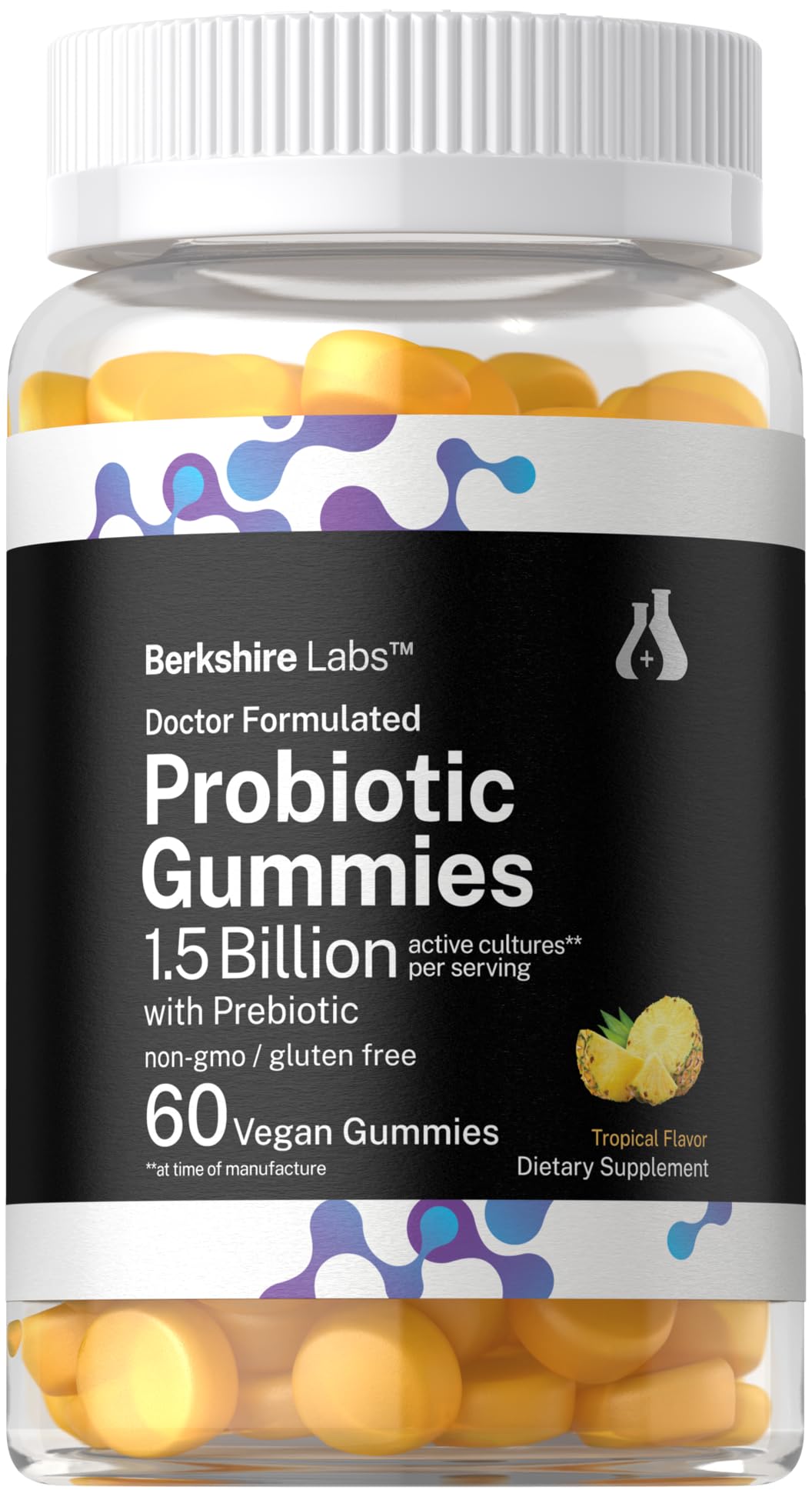 Horbaach Probiotic + Prebiotic Gummies for Women and Men | 60 Count