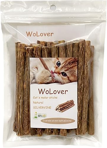 Silvervine - Palitos para gatos, palitos naturales de hierba gatera Matatabi masticar dientes molar juguetes para gatos gatitos (25 piezas)
