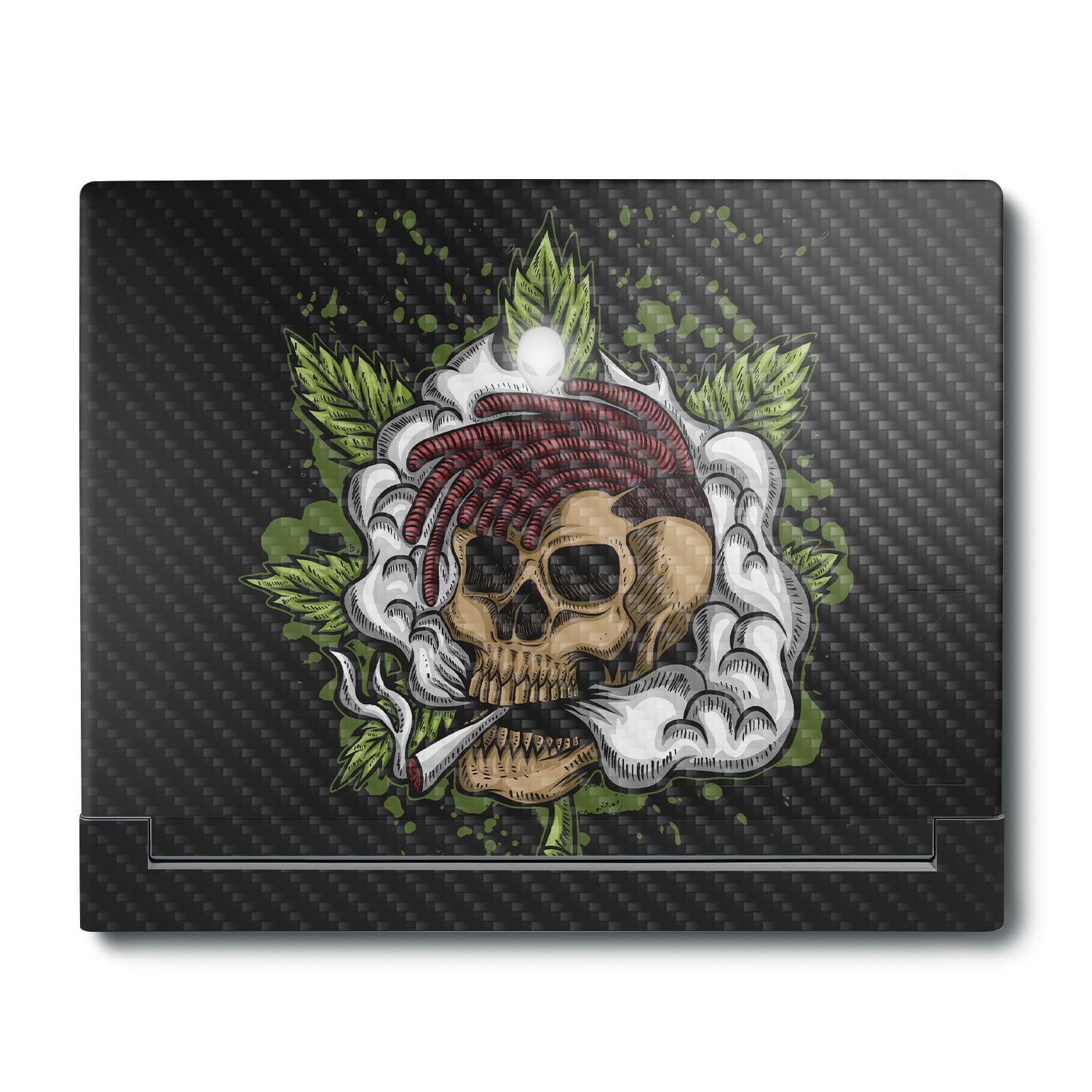 MightySkins Carbon Fiber Skin Compatible With Alienware X16 R1 (2023) Full Wrap Kit - Death By Ganja | Protective Durable Textured Carbon Fiber Finish | Easy To Apply &amp; Change Styles | Made in the USA