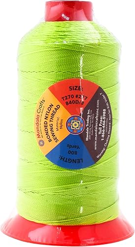 Miniatura 311 de Mandala Crafts Hilos de coser resistentes de nailon consolidado, hilo para tejer jeans de cuero, hilos de tapicería marina al aire libre, Beige