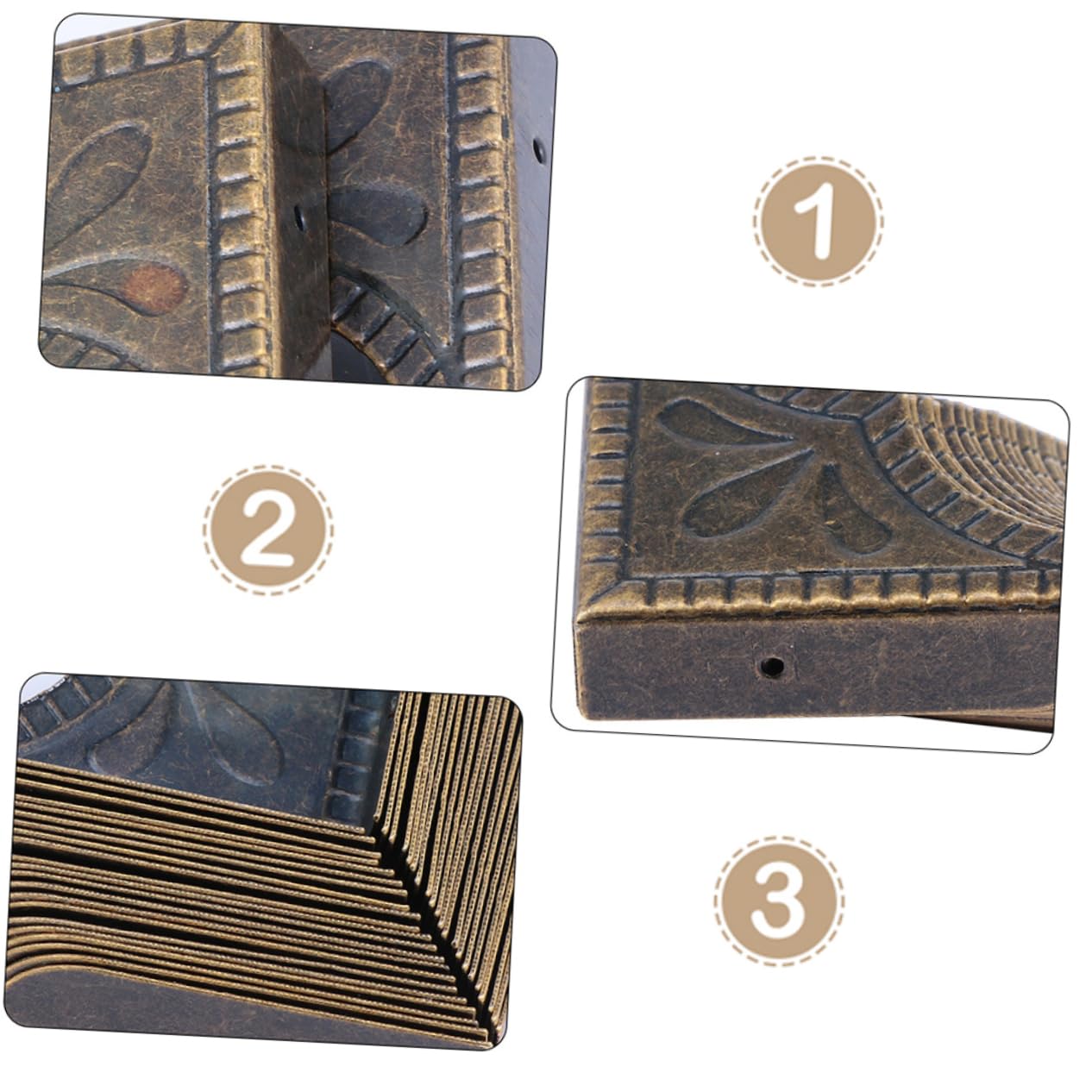 Balacoo Set of 40 Bronze Corner Protectors Iron Corner Guards for Tables Cabinets