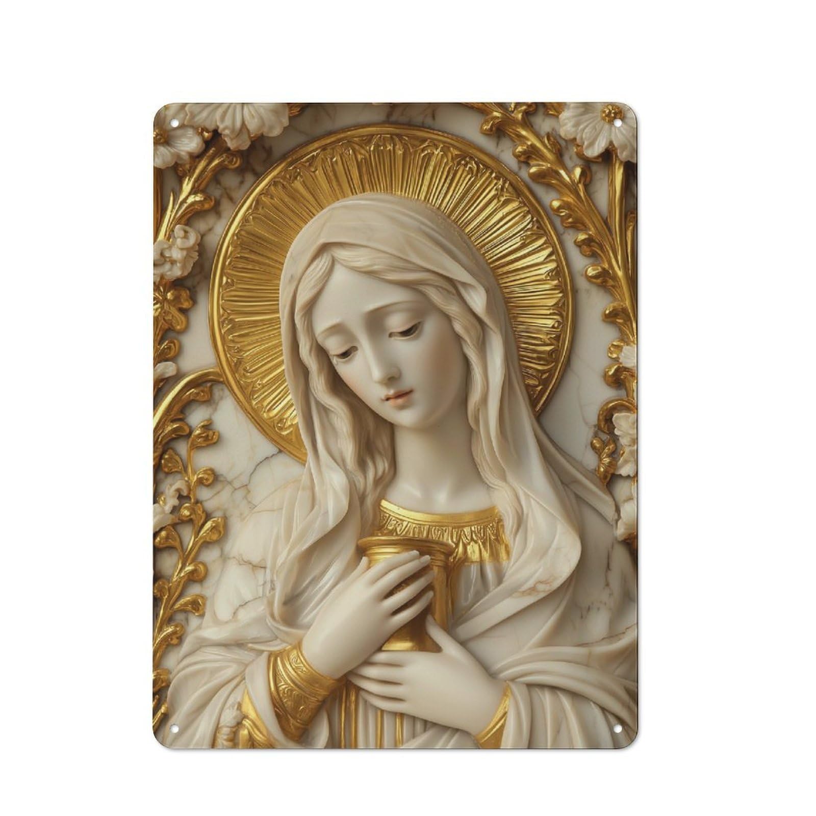 Junmoney Saint Mary Magdalene Tin Wall Plaque 40X30cm With For Garage Or Workshop, For Living Room, Hallway And Entrance Wall Decor