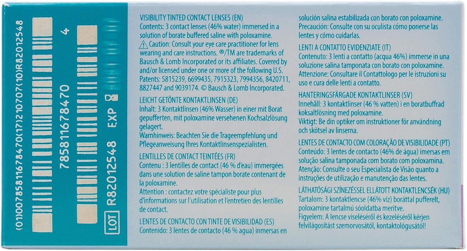 BAUSCH + LOMB ULTRA lentillas mensuales esféricas, 3 unidades / 8.5 BC / 14.20 DIA / -03,75