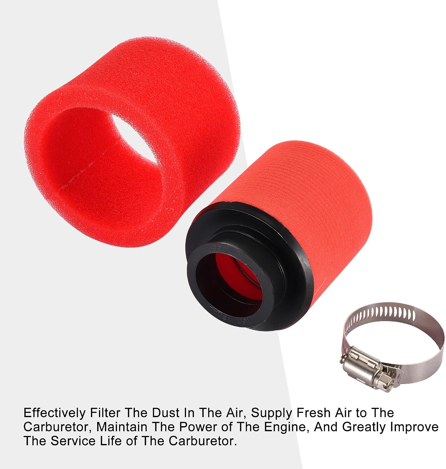 GOOFIT 38mm Foam Air Filter for 4-stroke 50cc 70cc 90cc 110cc 125cc ATV and Dirt Bike Red