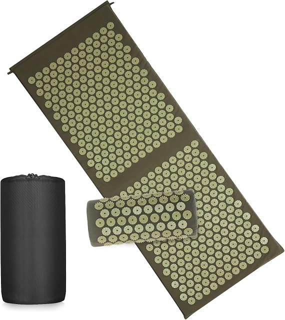 TOMSHOO+ Acupressure Set, Acupressure Mat with Magnetic Spikes Magnet Therapy and Acupressure for Relieving Head and Neck Pain with a Carrying Bag for Men and Women 120x42cm