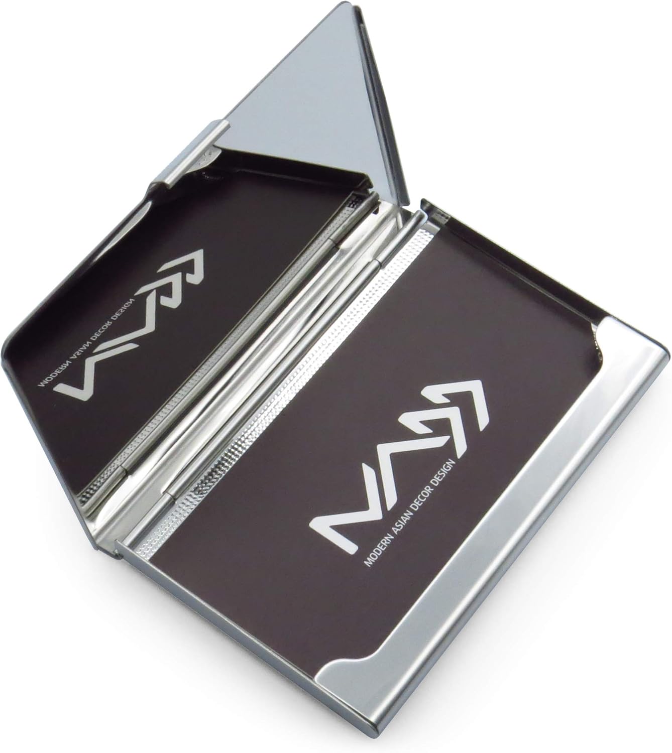 MADDesign Mother of Pearl Business Card Case Id Holder Metal Travel Wallet Apricot Tree Pink