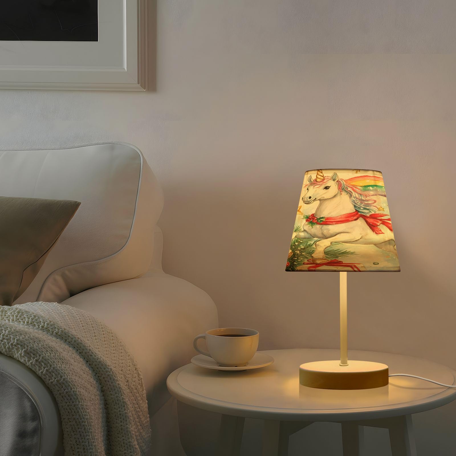 Mnsruu Lámparas de mesita de noche con puertos USB, mesita de noche de unicornio arcoíris para dormitorio, sala de estar, oficina, M