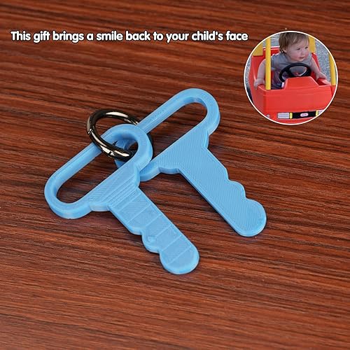 Miniatura 6 de Llave de Repuesto para Little Tikes Cozy Coupe, Paquete de 2 Llaves Personalizadas para Carro de Juguete, Llave de Regalo para Niños (Azul)