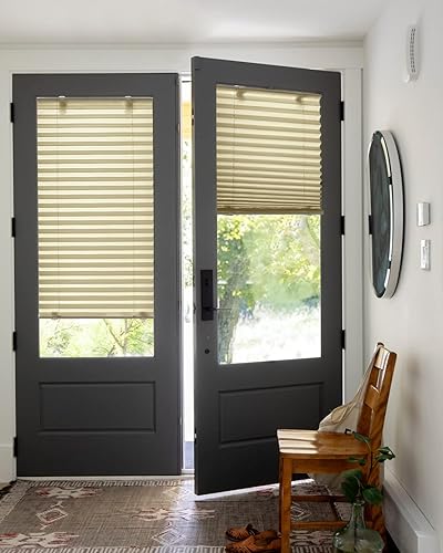 Vista 25 de LazBlinds Persianas plisadas sin cordones con ventosas sin herramientas que filtran la luz, parte superior hacia abajo, abajo hacia arriba